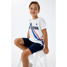 U.S. Polo Assn. U.S. Polo Assn Erkek Çocuk  2 li Bermuda T-şhirt Takım Beyaz