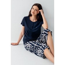 Arnetta Kadın Lacivert Kapri Takım