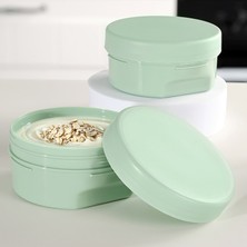 Meleni Baby 2'li Kapaklı Atıştırma Kabı Seti - Yuvarlak Çocuk Atıştırmalık Bebek Beslenme Mama Kabı 150ML Yeşil