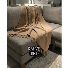 Luwino Home Koltuk Örtüsü , Tv Şalı , Throw ,Yatak Örtüsü , Çok Amaçlı Örtü , Kahve Renk 180X200 cm