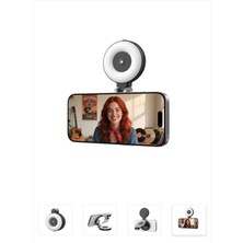 Manyetik LED Selfie Işığı – 3 Renk Modu, Type-C Şarjlı, Telefon Için Dolgu Işığı