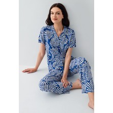Arnetta Kadın Lacivert Gömlek Pijama Takım