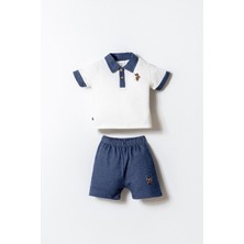 U.S. Polo Assn Erkek Bebek  2 li Şort T-şhirt Takım Beyaz