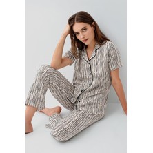 Pierre Cardin Kadın Krem Gömlek Pijama Takım