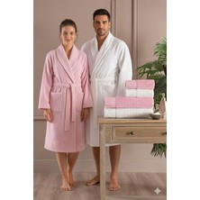 Özdilek Heritage Aile Bornoz Seti Pembe-Krem