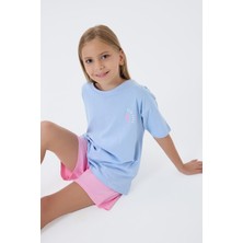 U.s. Polo Assn. Kız Çocuk Mavi Şort Takım