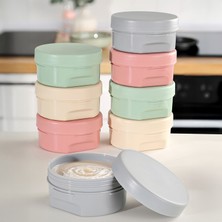 Meleni Baby 8'li Kapaklı Atıştırma Kabı Seti - Yuvarlak Çocuk Atıştırmalık Bebek Beslenme Mama Kabı 150ML Renkli