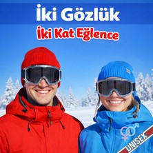Glaswen 2 Adet Kayak Gözlüğü Füme Ventilli Güneş Kar Koruyucu Gözlük Uv Korumalı Snowboard Glasses Gözlük