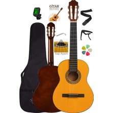 Campbell CE-55NT 4/4 Tam Boy Klasik Gitar Naturel | Sap Ayarlı | Aksesuar Setli