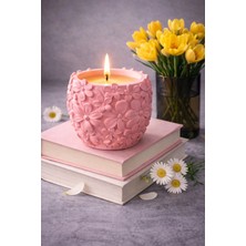 Japon Kiraz Çiçeği Kokulu Beton Mum - Ev Yapımı Dekoratif & Hediyelik Mum