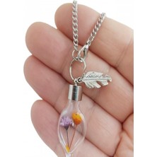 FT Tasarım Canlı Çiçek Fanus Kolye