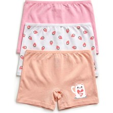 Öts Kız Çocuk Boxer 3'lü Baskılı (%96 Pamuk - %4 Elastan)