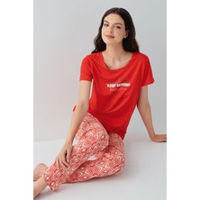 Arnetta Kadın Kırmızı Pijama Takım