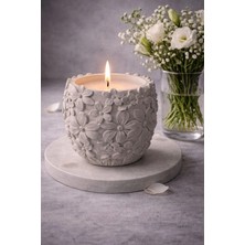 Japon Kiraz Çiçeği Kokulu Beton Mum - Ev Yapımı Dekoratif & Hediyelik Mum