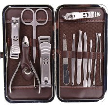 Selfbuysell Tırnak Makası Tırnak Bakım Seti Deri Çantalı 12 Parça Set (5324)