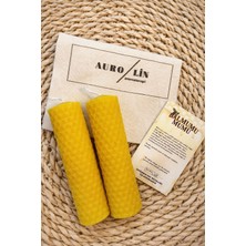 Aurolin 2li Gold Bee Balmumu  Mum Seti (10*3cm)