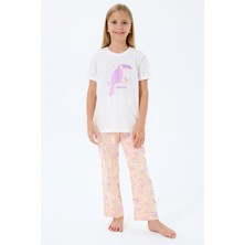Rolypoly Kız Çocuk Beyaz Pijama Takım