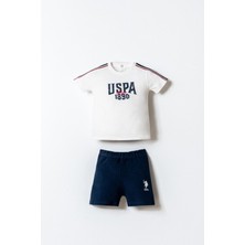 U.s. Polo Assn. Erkek Bebek Beyaz Şort Takım 6-9 Ay Regular Fit Günlük Stil ve Konfor