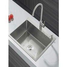 Soylu Tezgah Üstü 304 Krom Gümüş Eviye 45*40