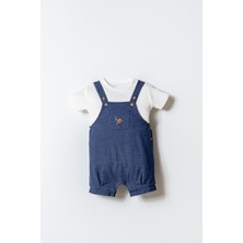 U.S. Polo Assn Erkek Bebek  2 li Salopet Takım Mavi