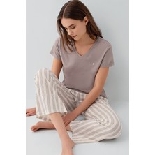 Pierre Cardin Kadın Kahverengi Pijama Takım