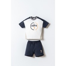 U.S. Polo Assn Erkek Bebek  2 li Şort T-şhirt Takım Füme