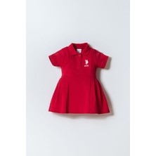 U.s. Polo Assn. Kız Bebek Kırmızı Elbise Regular Kalıp Homewear Tarzında Şık Tasarım