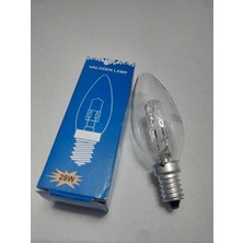 Halogen 28 Watt 220V E14 Duylu Sarı Işık Halojen Mum Ampul 28W