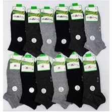 Dündar Bambu Patik Çorap Esnek Düz Desenli 6'lı Paket Gri Renkli Erkekler İçin