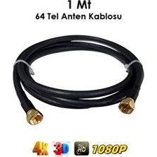Vwin 1 Metre 64 Tel Rg6/u4 Hazır Gold Uçlu Uydu Çanak Anten Kablosu “hazır Tak Kullan” (Siyah)
