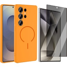 Vendas Samsung Galaxy S25 Ultra Kılıf M-Safe Şarj Özellikli Zore Meta Kapak + Hayalet Ekran Koruyucu