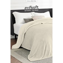 Calmera Wellsoft Tek Kişilik & Tv Battaniyesi | Ultra Yumuşak & Hafif | Peluş | 140 × 200 cm - Ekru