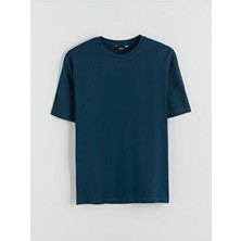 LC Waikiki Xsıde Petrol Bisiklet Yaka Penye Erkek Tişört W50162Z8