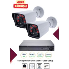 OEM Irtech-2 Kameralı Güvenlik Kamera Seti Gece Görüşlü-Su Geçirmez-Tak Çalıştır G03