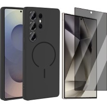 Vendas Samsung Galaxy S25 Ultra Kılıf M-Safe Şarj Özellikli Zore Meta Kapak + Hayalet Ekran Koruyucu