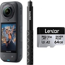 Insta360 X5 + Görünmez Çubuk + 64GB Kartlı Kit (2 Yıl Türkiye Distribütör Garantili)