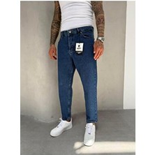 KağanKY Koyu Lacivert Boyfriend Jean