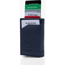 Herlin Polo Kadın Cüzdan Lacivert Vegan Deri Rfıd Korumalı Otomatik Kartlık Para Bölmeli