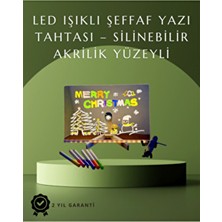 Mega Sepetim LED Pano Neon Işıklı Silinebilir Akrilik Yazı Tahtası 7 Renkli Kalem Dahil Aksesuar