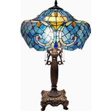 Bieye El Yapımı Baroque Tiffany Style 16 Inç Vitray Masa Lambası 24 Inç