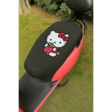 Hello Kitty Motosiklet Sele Koltuk Kılıfı Siyah 50 cc 150 cc Uyumlu Şık Tasarım