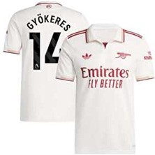 Breathless Arsenal 2025/26 Yeni Sezon Viktor Gyökeres Deplasman Forması (Beyaz)