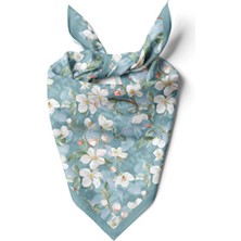 Çiçekli Beyaz Zambak Desen 55 x 55 cm Bandana/fular Kadınlar İçin Çok Renkli Polyester