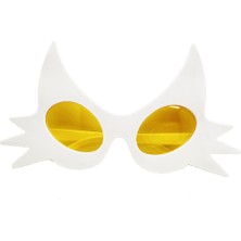 Popüler Sepet Beyaz Renk Bıyık Tasarımlı Kedi Parti Gözlüğü 19X11 cm