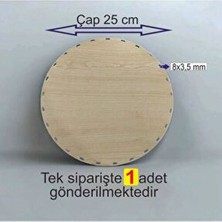 Asude Hediyelik Ahşap Krem 25 cm 1 Ad Raddan Bambu Tepsi Örgü Plakası Supla Altlık Tığ Taban Işi Sepet Tabanı