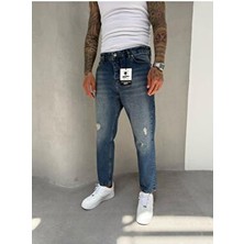 KağanKY Kadın Boyfriend Jean Koyu Yıkamalı Lazerli Denim 33 Beden Lacivert Renk Özellik