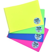 Varte 25X35 Spiralli 25 Yaprak Plastik Kapak Resim Defteri Neon Renk