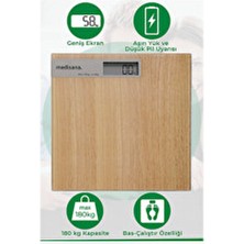 Medisana MED-48440 Ahşap Görünümlü Cam Baskül Açık Kahverengi