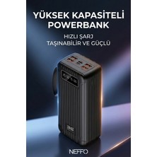 Neffo Powerbank 36000 Mah 22.5W Süper Hızlı Şarj LED Ekranlı Kendinden Kablolu
