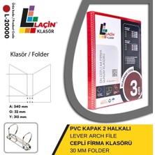 Laçin Firma Klasörü A4 2 Halkalı 3 cm Kırmızı